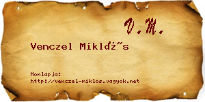 Venczel Miklós névjegykártya