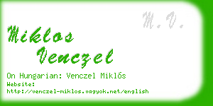 miklos venczel business card